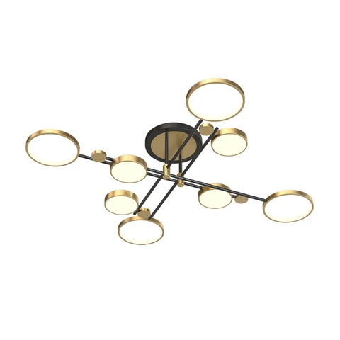 Homary Nordic Style Semi Flush Mount Lighting Gold/Black Ceiling Light Fixture LED Ring