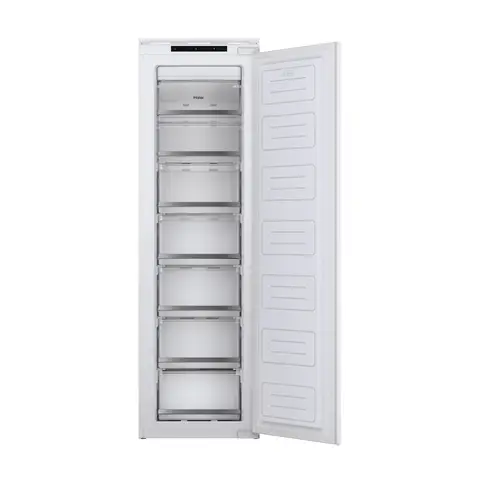 Haier UP 55 Series 6 HAUN518EWK 177cm Fully Integrated Upright Freezer - Total No Frost - Sliding Hinge - 200L - E Rated