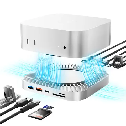 MOVESPEED DK5A1 USB-C Docking Station, 10-in-1 Laptop Docking Station with 4K 60Hz HDMI, USB-C 10Gbps, USB-A 10Gbps/5Gbps, SD/TF 160MB/s, 3.5mm Audio, Aluminum Hub for Mac mini M4 & Laptops