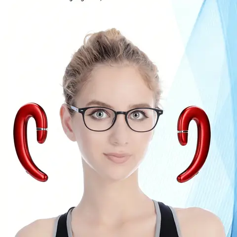 "VoxorAI C6 Red Dual-Ear AI Translation Headset, Real-Time Translation Supporting 130 Languages, Cool Bluetooth Gaming Headset for Learning, Travel, and Business  "