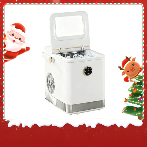 KASJ Q1 Ice Maker 6 minutes Icing 1.5L Water Tank Large/Small Ice Optional 120-pcs Capacity UV Sterilization Automatic Cleaning Ice Making 15 kg/Day 