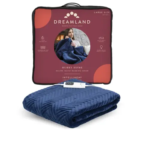 Dreamland Hurry Home Warming Throw-Navy 160X120cm