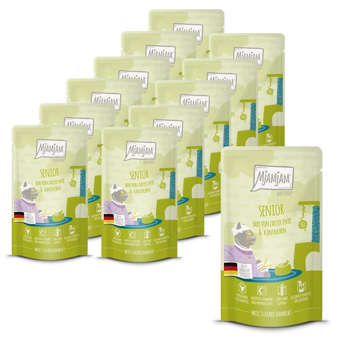MjAMjAM Senior DUO von zarter Ente & Kaninchen 12 x 125 g