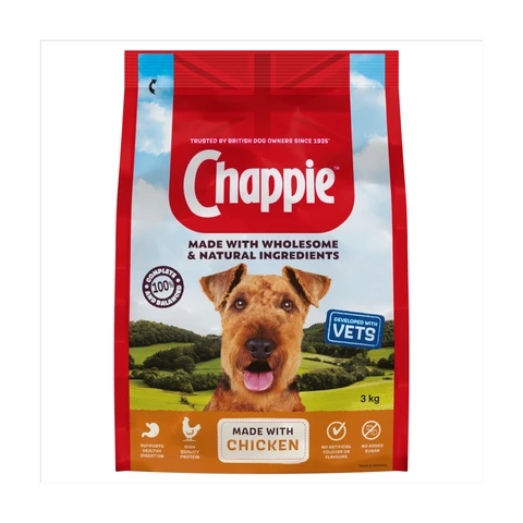 Chappie Complete Adult Dry Dog Food Chicken & Wholegrain Cereal 3kg
