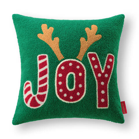 Phantoscope Pack of 1 Christmas Throw Pillow Covers, Plush Sherpa Fleece Reindeer Cushion Soft Velvet Xmas Tree Decorative Pillows for Couch, Green and Red, 18 x 18 inch