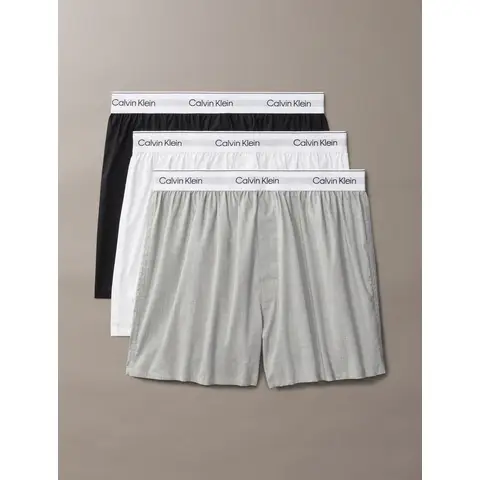 Calvin Klein 3 Pack Slim Boxershorts - Icon Cotton Stretch - Zwart, Wit, Grijs 4XL
