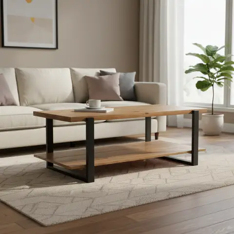 Coffee Table Pembroke Rectangle Pine Natural/Black