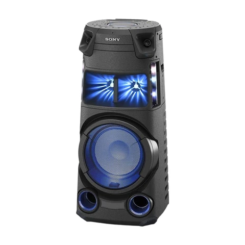 Sony MHC-V43D Bluetooth Party Speaker (One Box HiFi Music System, Speaker Lighting, CD/DVD, HDMI, FM/DAB Tuner, App Control), Black, MHCV43D.CEL
