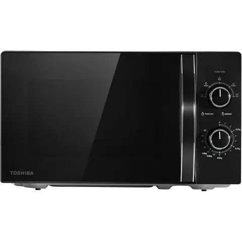 Toshiba 20L Solo Manual Microwave, 700W, 5 Power Levels, Automatic Defrost, 35 Minute Timer, Black Mirror - MW2-MM20PF(MB)