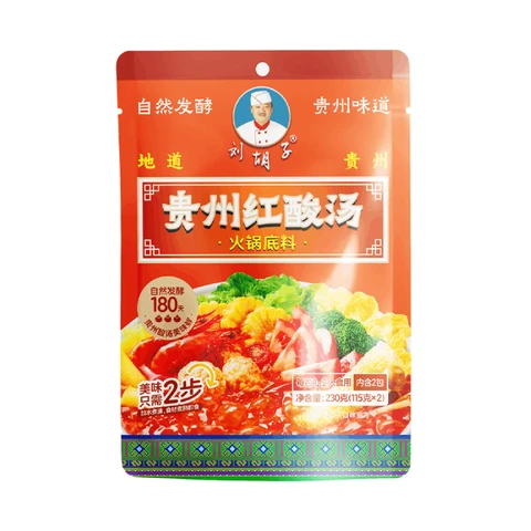LiuHuzi Base de bouillon pour fondue chinoise "soupe rouge" du Guizhou 230g