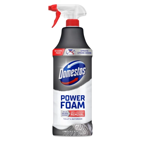 Domestos  Toilet & Bathroom Cleaner Spray Power Foam Limescale Remover 650 ml 