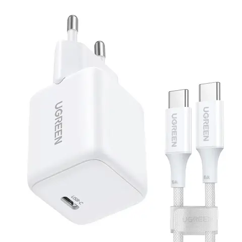 Ugreen X513 30W GaN Wall Charger 1x USB-C + 1m USB-C Cable - White