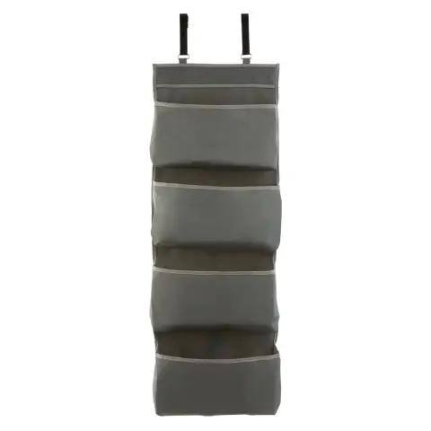 Grey Polyester Over Door Hanging Organiser