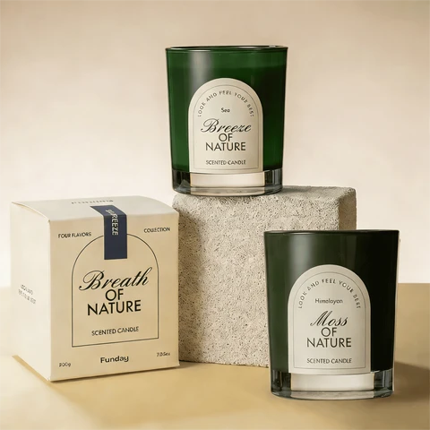 Zooly Thick-Bottom Cup Scented Candle - Breath of Nature, Himalayan Moss (Green), 200G, 1PC