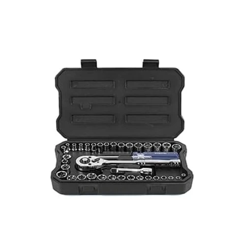 WORKPRO 39-Piece Drive Socket Set 1/4''3/8'', CR-V Metric and Imperial Sockets with Quick-Release Ratchet Wrench, Compact Sockets Set for Car Repair
