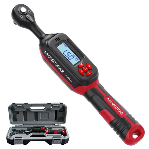 Movecrab Digitaler Drehmomentschlüssel 4.2-85 Nm Bereich mit doppeltwirkender Ratsche ±2 % Genauigkeit mit Vibrationsalarm und LED-Warnanzeige