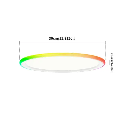 Yeelight Deckenleuchte 16 m Seitenlicht, RGB-ICWW, dimmbar, warm-/kaltstimmbar, Ra90, immersives Ambiente, ABS+PC, YLXDD-0266, Neuheit, Top-Geschenkideen