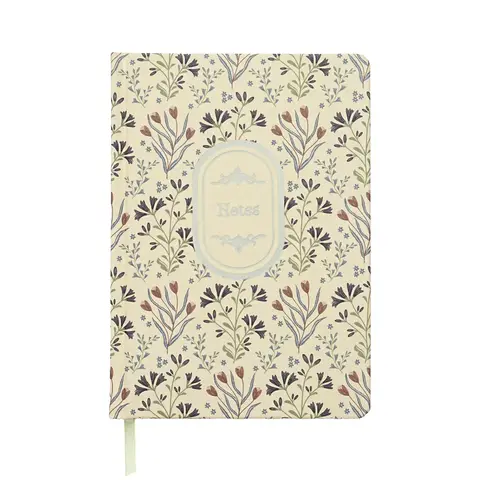 Jubiluu Divers A5 elegantes Notizbuch mit Hardcover und Innenfutter - 96 Blatt (100 g/㎡ Offsetsortiment), Lesezeichen & Gummiband - klassische cremefarbene Liniatur für Schreiben, Schule, Büro und Geschenke - Vintage Garden