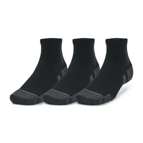 Under Armour Performance Tech Unisex 3-Pack Quarter Socks - Black/Jet Gray