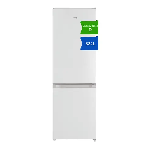 CHiQ JKR318WWD 60cm Wide 185cm Tall Total No Frost Freestanding Fridge Freezer - 322L - White - D Rated