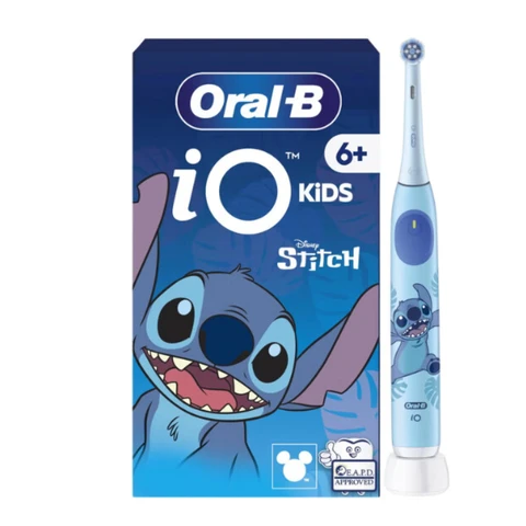 Oral-B iO Kids 6+ Elektrische Zahnbürste Stitch – Entwickelt für Kinder ab 6 Jahren – Interaktive App – 3 Putzmodi