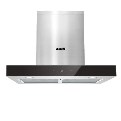 Midea-Comfee 60cm T-Form Dunstabzugshaube, 650m³/h, A+++, Edelstahl, Gesten- & Touchsteuerung, LED-Beleuchtung, 5-Schicht-Filter, Umluft & Abluft, TSHM77SS-60