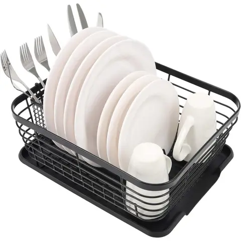 dish drying rack in sink