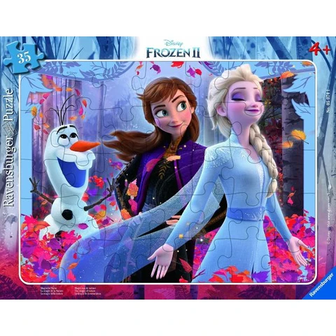 Ravensburger Kinderpuzzle - 05074 Magische Natur - Rahmenpuzzle für Kinder ab 4 Jahren, Disney Frozen Puzzle mit Anna und ELSA, mit 35 Teilen