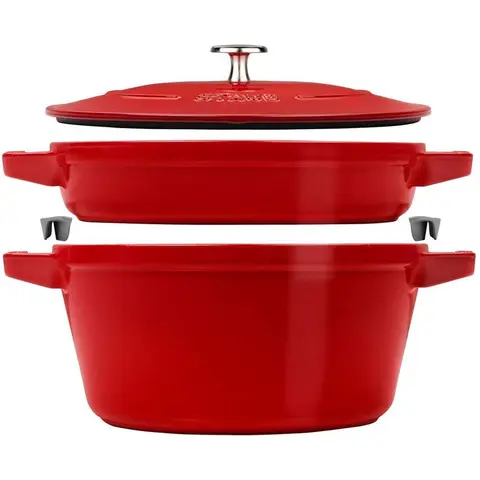 STAUB De Cocotte Gietijzeren Kookpot Set - 24 cm, Kersenrood