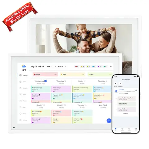 [Selected Deals, Available While Stocks Last!] TABWEE P10 Wi-Fi Digital Calendar - Digital Photo Frame, 10.1" Electronic Schedule Board for Family & Conference, Two-Way Schedule Sync via Mobile App, Family Organizer