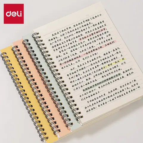 Deli Spiral Notebook, Minimalist Design in 4 Colors, 1-Pack for Office, School, and Personal Journaling,1pack