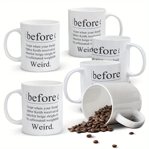 Alphynix Mug I Before E Weird Funny Grammar Teacher 11 Ounces Coffee English Teachers School Motivation Pun Correction