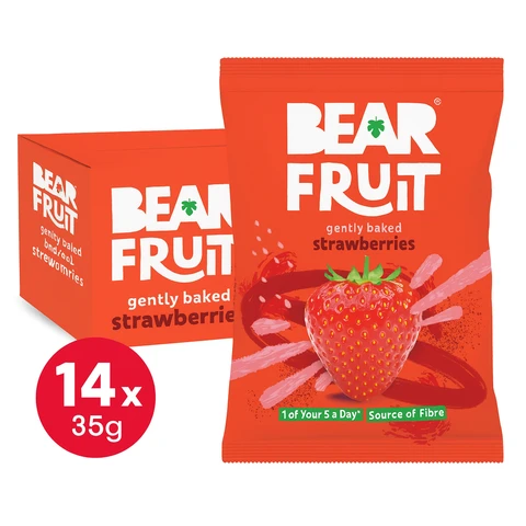 BEAR Fruit - Gently Baked Strawberries - 14 x 35g