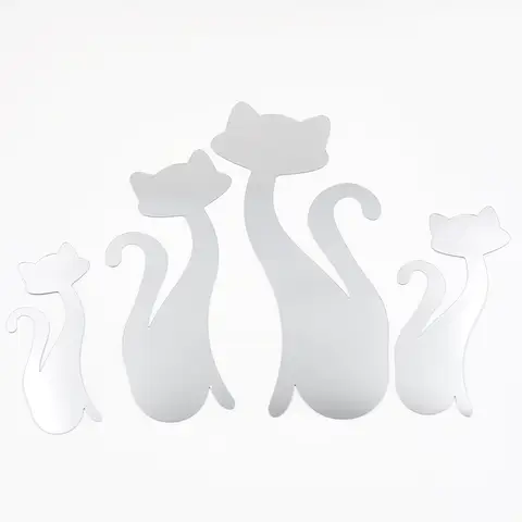 DIY Four Kitten Mirror Decals (4pcs)
