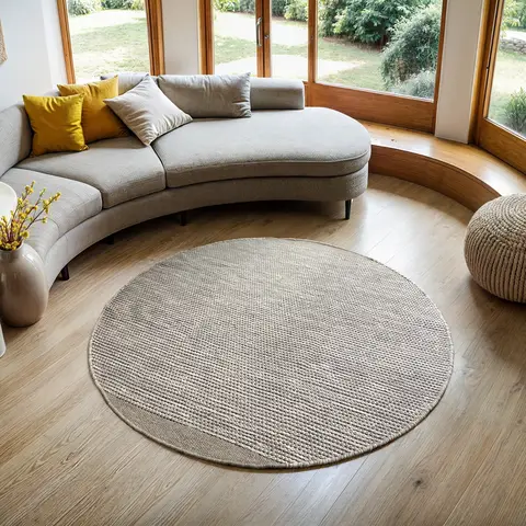 Rattan Teppich rund 80 cm – Natürlich wohnen