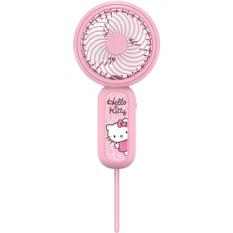 Hello Kitty Mini Handheld Bureau Ventilator - Draagbaar Ontwerp - Oplaadbaar via USB - Stille Werking - Roze
