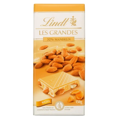Lindt Les Grandes weiße Schokolade mit Mandeln 150 g
