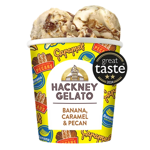 Hackney Gelato Banana, Caramel & Pecan 460ml