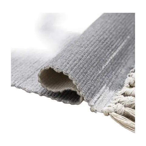 Ashler Baumwoll-Teppich Boho-Teppich gewebt mit Fransen für drinnen und draußen, schmutziger Tuft-Teppich, maschinenwaschbar, Fußmatte, Landhaus-Teppich für Wohnzimmer, Schlafzimmer, Küche Dekoration 940850573 Grau