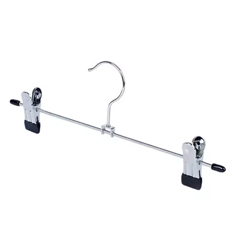 ANQI Pants Hangers with Clips, Metal Hanger with Adjustable Clips, Silver, 20 Pack