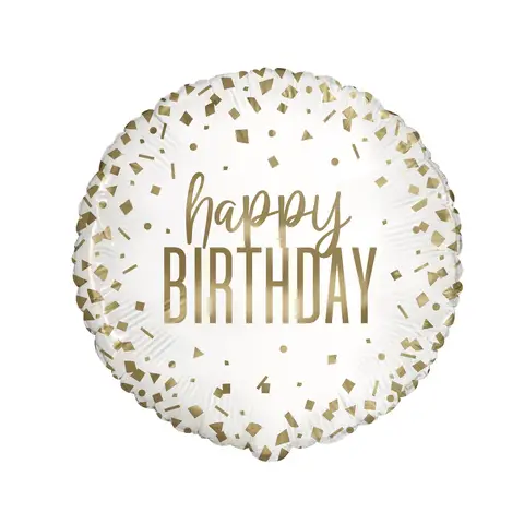 Unique Party Confetti Gold Birthday Balloon, 45cm
