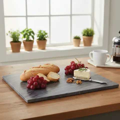 Maison by Premier Black Marble Large Chopping and Serving Board, Natural Marble Cutting Board with Polished Finish