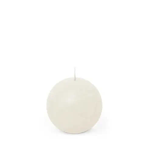 Spaas Ball Candle Rustic Unscented White D:8xH:8cm