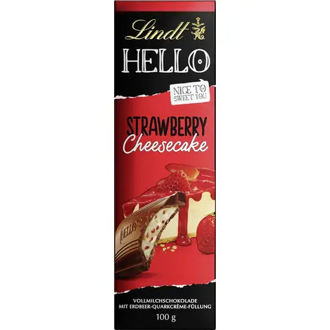 Lindt HELLO Strawberry Cheesecake Tafel, 100 g