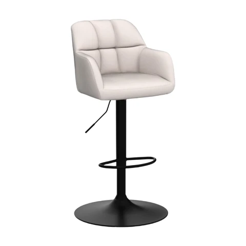 chairus Set von 2 Barhockern aus Samt, drehbar, Küchen- und Frühstückshocker, modern, höhenverstellbar (Beige)