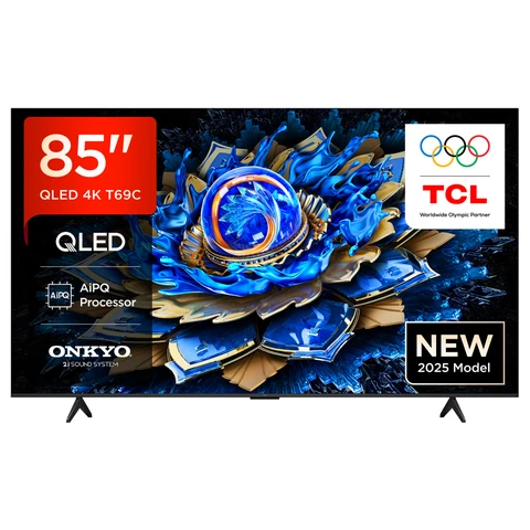 TCL 85T69C QLED Fernseher, 85 Zoll, 4K HDR, Smart TV mit Google TV, Dolby Vision & Atmos, Game Master, Motion Clarity, Google Assistant & Alexa