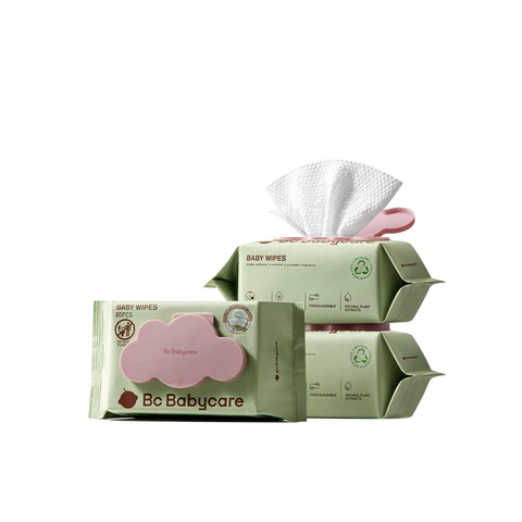 Bc Babycare Baby Hand & Mouth Wipes - 1 Case (3 Packs), 80 Sheets Each, 200*150mm - EU Version