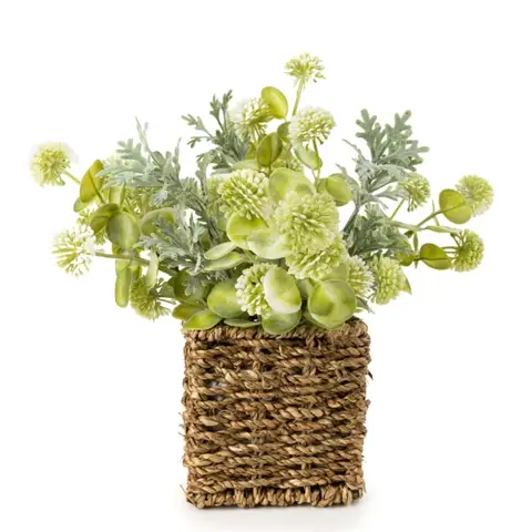 Candlelight Artificial Jonquil in Woven Basket 28cm