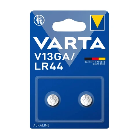 VARTA Batterie Alkaline, Knopfzelle, LR44, V13GA, 1,5V Elektronik, Einzelhandels-Blisterpackung (2er-Pack)
