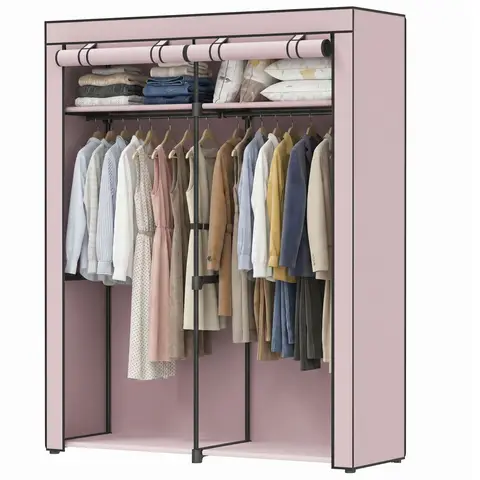Unter 50 €: Kleiderschrank mit Vorhängen